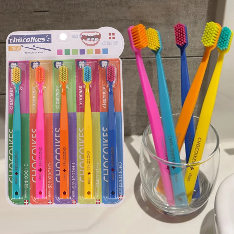 

5Pcs Ultra Soft Toothbrush Colored Men Women Adult Household Toothbrush Orthodontic Toothbrush Oral Hygiene For Sensitive Gum