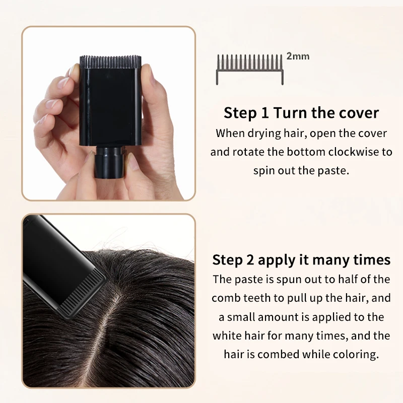 Life Girls Reabal ヘアコーム付き 白髪染め、カバー、自然な光沢、持ち運びに便利、櫛に塗りやすい、髪を染め、外側をカバー、装飾品をカバーするときに持ち運びに便利