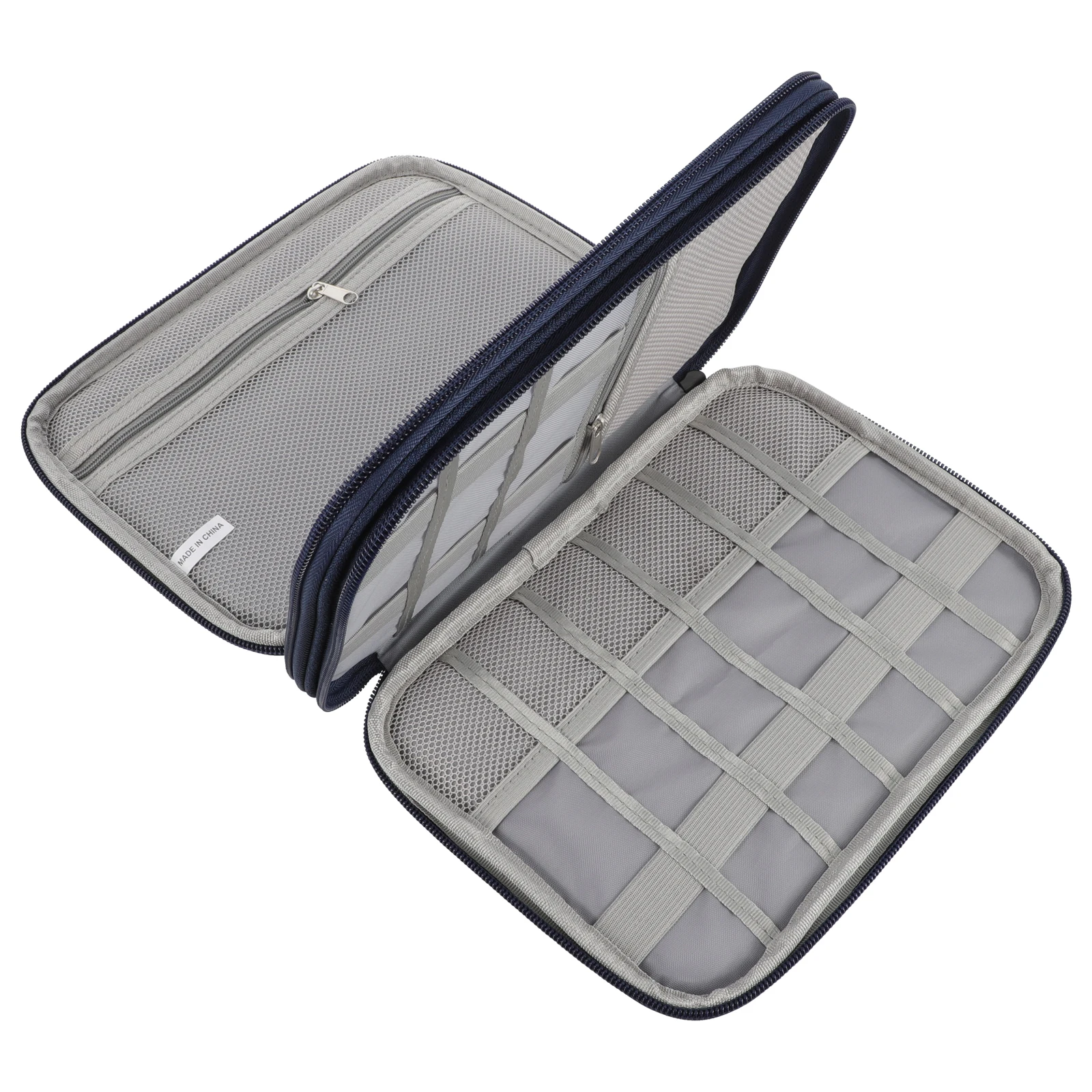 

Waterproof Storage Bag Portable Lightweight Travel Pouch Blue Multifunctional Electronic Accessory Bag Double Layer ganizing