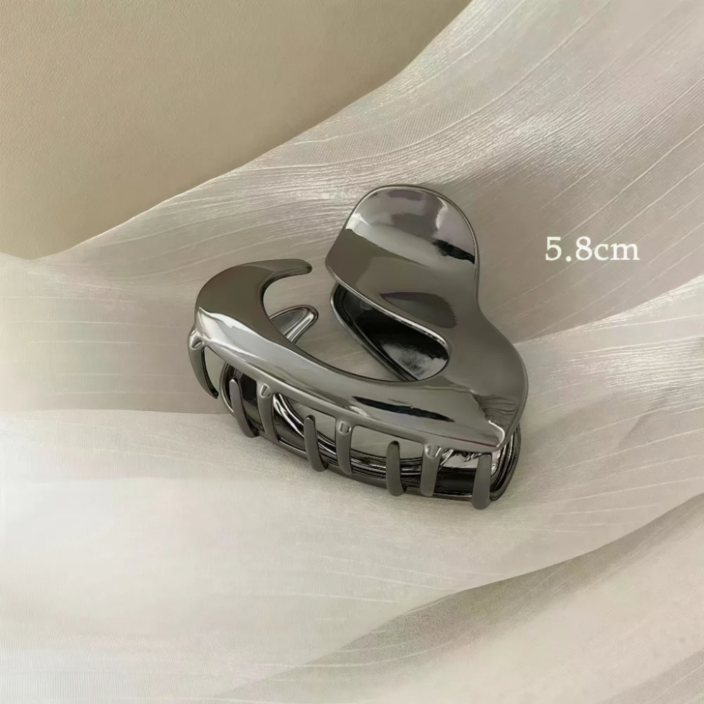 Metall-Haarklammer, elegante, hohle, geometrische kleine Haarspangen, koreanische Haarspangen, Mädchen-Haarnadeln, modische Haarkrabben für Damen – Detail 12