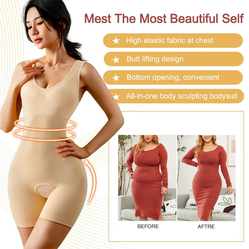 MiiOW Full Slimming Sheath Woman Flat Belly Body Shaper Fajas Colombianas Waist Trainer Bodysuit Butt Lifter Postpartum Recovery