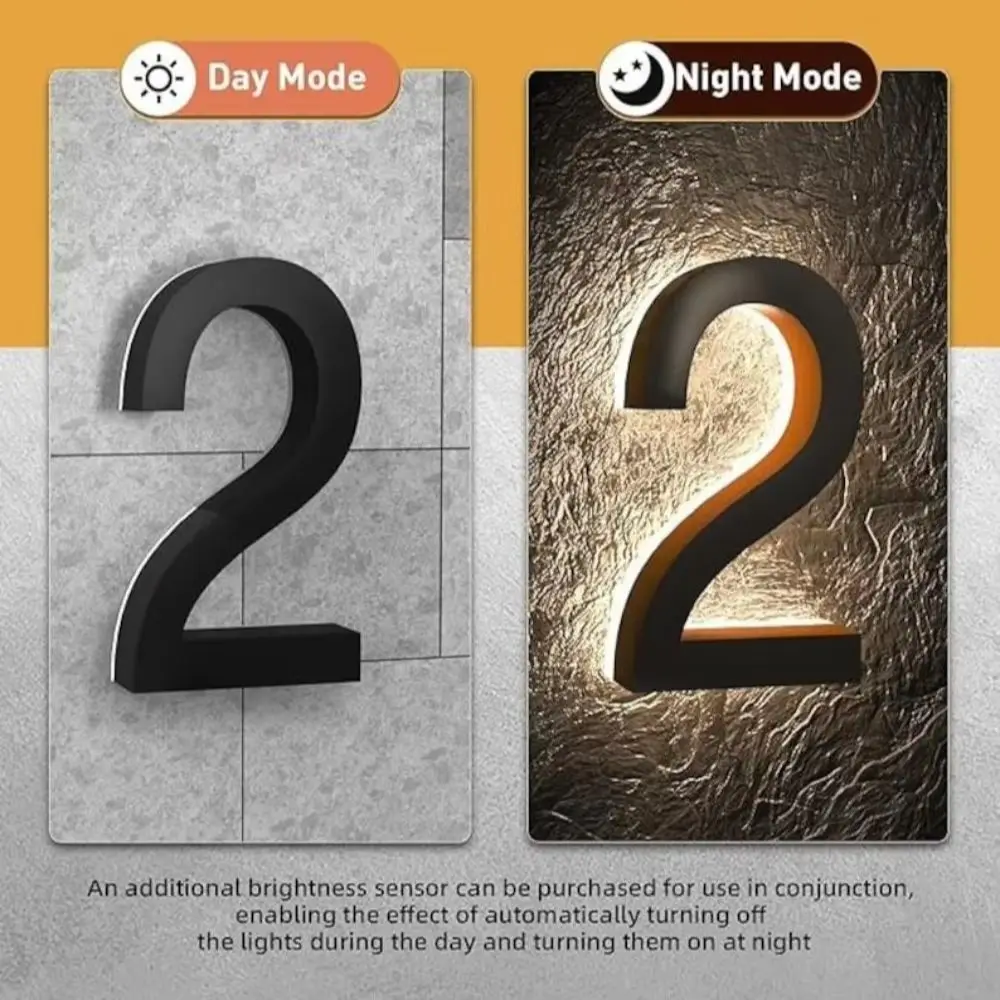 Outdoor Led House Number Sign Personalized Address Number Signs Metal BackLit Numbers Plaques for Home Hotel Room Door Decor