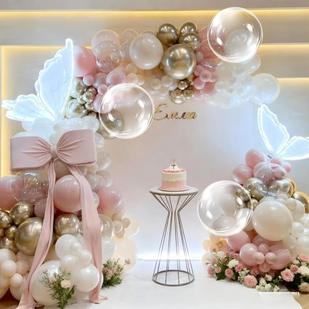 137-teiliges Vintage Rosa-Rosafarbenes und Weißes Sand-Latex-Ballon-Girlanden-Set für Geburtstag, Hochzeit, Jubiläum, Party, Heimdekoration – Detail 4