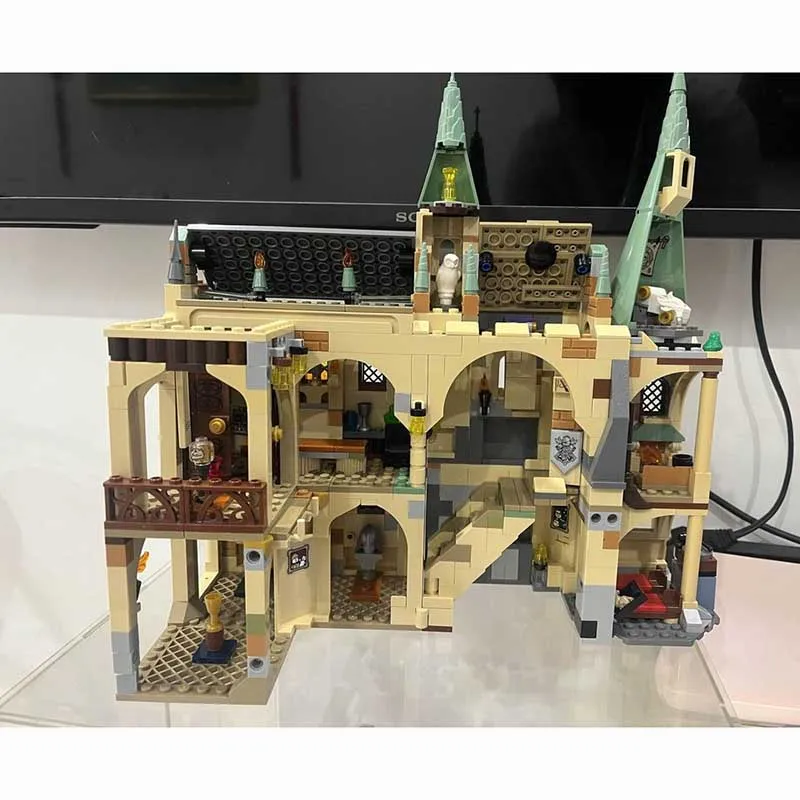 Movie Model Moc Building Blocks Staircase to Common Room and Class Room Technology Brick DIY Assembly Construction Holiday Toys