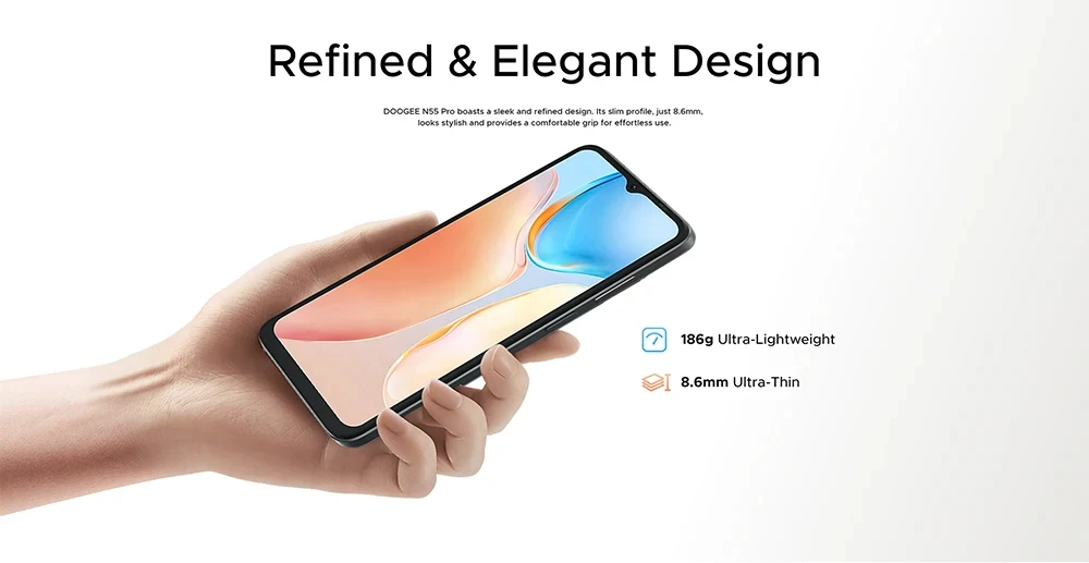Global version DOOGEE N55 PRO Mobile Phone 6.56" 90Hz IPS Screen Telephone Portable 4GB+128GB 13MP 5150mAh Smartphone Android 14