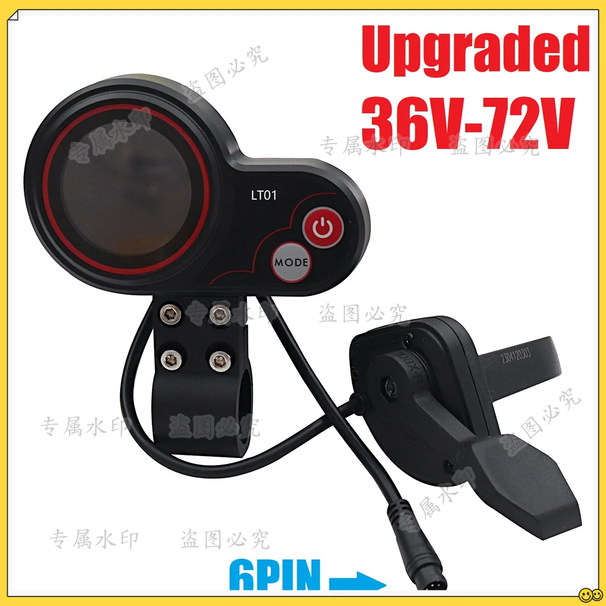 LT01 Display Thumb Throttle 36V-72V 6PIN for 8/10 Wolf WarriorX Wolf Warrior11 Electric Scooter
