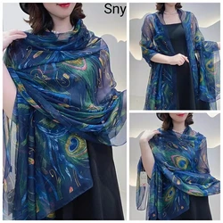 Oversize 180*135cm Summer Pareo Chiffon Muffler Scarf Women Outdoor Sunscreen Shawl Wrap Soft Bandanna Foulard Female beach