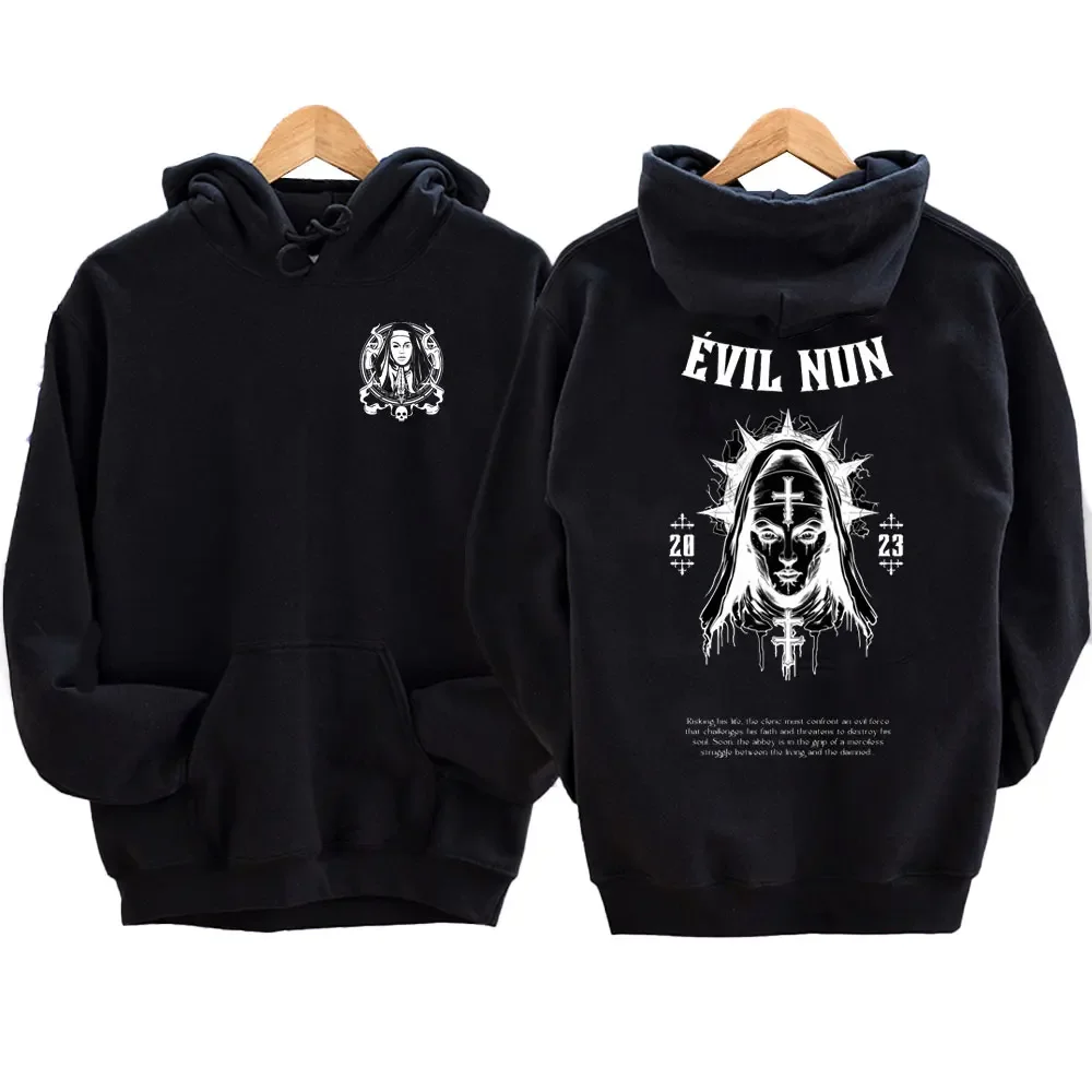 La Bad Nun Satan Street Hip-Hop Print Smile Pull pour homme, Harajuku Casual, Sweat à capuche antisocial à manches longues, Automne et hiver