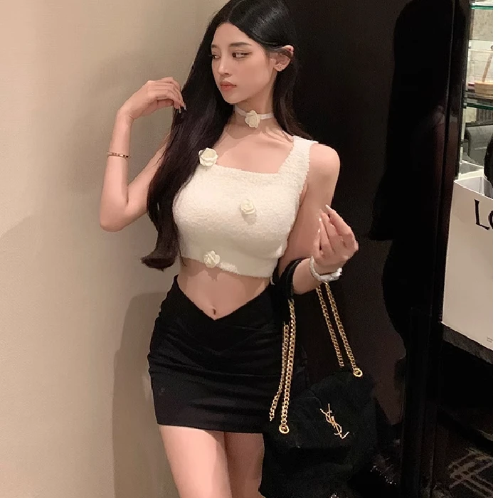Pure Desirable Sexy A-Line Tight Fit  Skirt Women Summer Low Waist Small Size Elastic Slimming Ultra Short Skirt