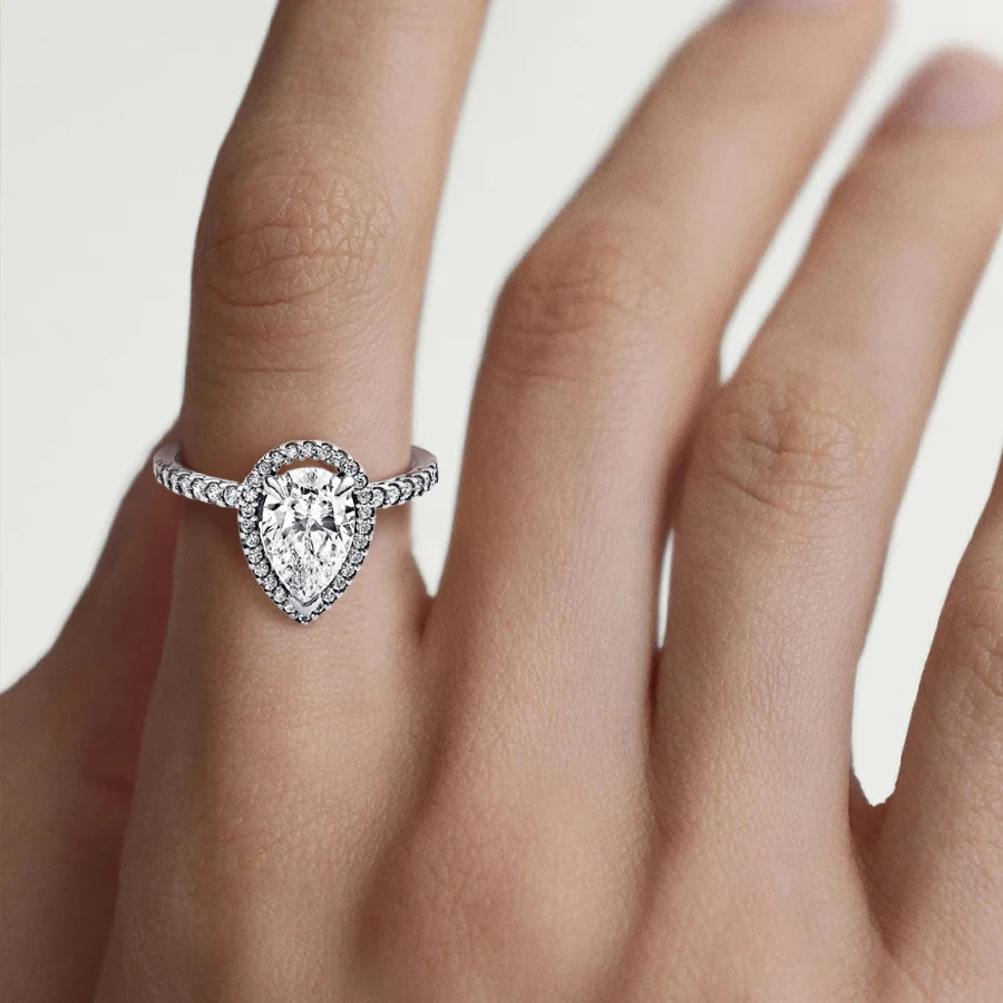 1 قطعة 925 فضة الموضة الراقية خاتم الماس الفاخرة الرائعة ، خاتم الماس بيضة الحمام ، خاتم الزواج ، المشاركة