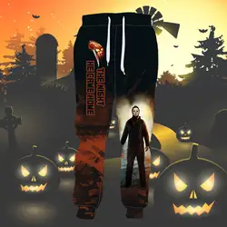 Disfraz de película de Terror para hombre y mujer, ropa de calle con estampado de Michael Myers, Jason 3D, Joggers, pantalones casuales divertidos, X1