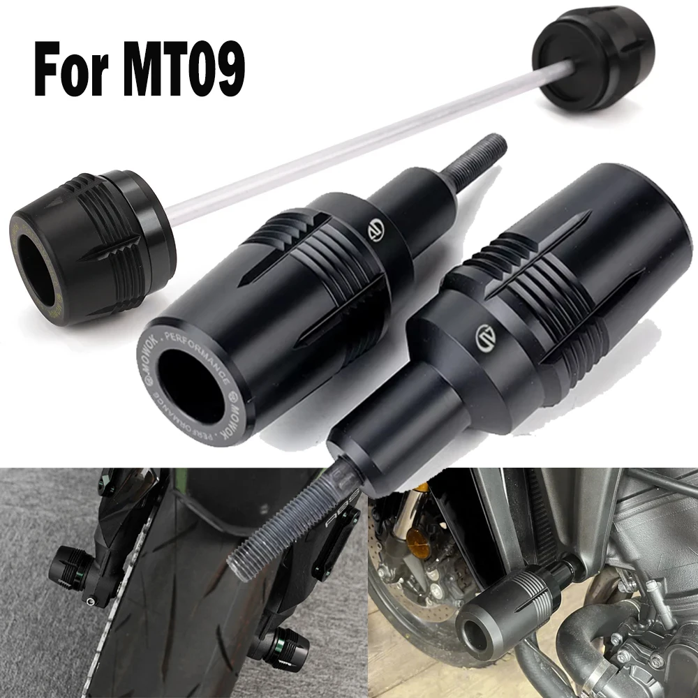 

For YAMAHA MT-09 MT09 MT 09 SP 2024 Motorcycle Accessories Frame Sliders Rear Front Fork Axle Wheel Crash Slider