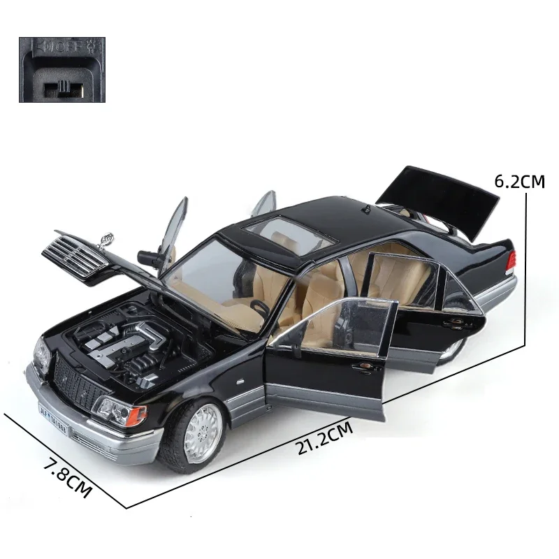 1:24 Mercedes Benzs W140 S320 Classic Sedan Alloy Scale Car Model