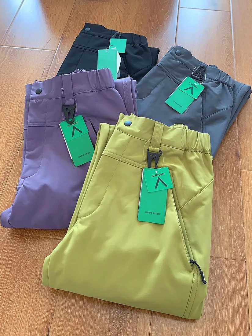 

Fce Lined Outdoor Hiking Pants Men's Casual Straight Leg Workwear Trousers Qui Dry Windproof Waterproof Autumn Winter