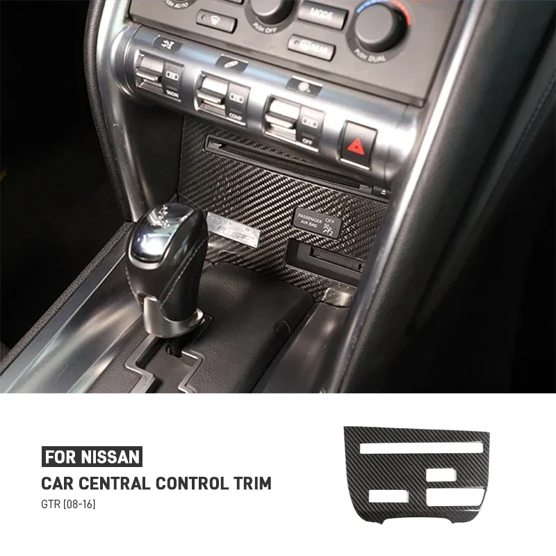 

For Nissan GTR R35 2008-2016 Real Carbon Fiber Car Central Control Multimedia CD Panel Frame Decoration Sticker Trim Accessories