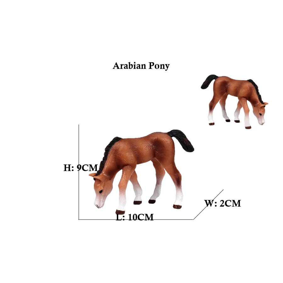 Figurki koni Shire arabskie figurki modele kucyków zwierząt gospodarskich figurki figurki z tworzywa sztucznego zwierzęta zabawka nowatorskie zabawki dla dzieci