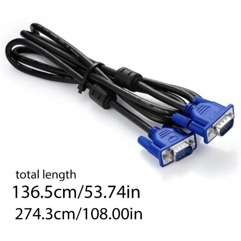 P9FA مرنة كابل VGA الذكور إلى الموصلات الذكور سلك مسطح لتوصيل أجهزة الكمبيوتر بالمراقبة ومكافآت أجهزة التلفزيون والتشغيل #6