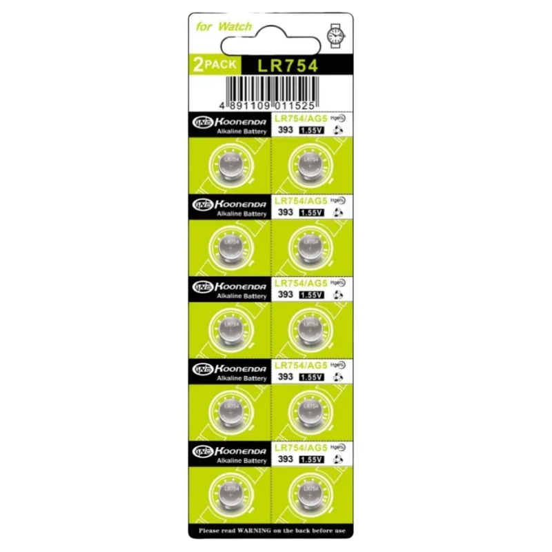 10PCS AG5 SR754SW LR754  1.5V Button Pilas Batteries SR754 LR48 193 393A Alkaline Cell Coin Battery For Watch Toy Clock 58mAh