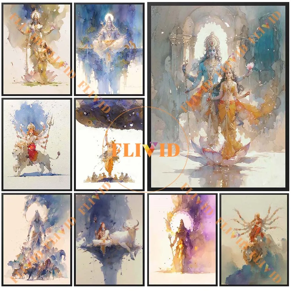 Hinduism Lord Shiva Religion Vishnu Kali Poster Wall Pictures For Church Room Posters Wall Art Canvas Painting Unframed