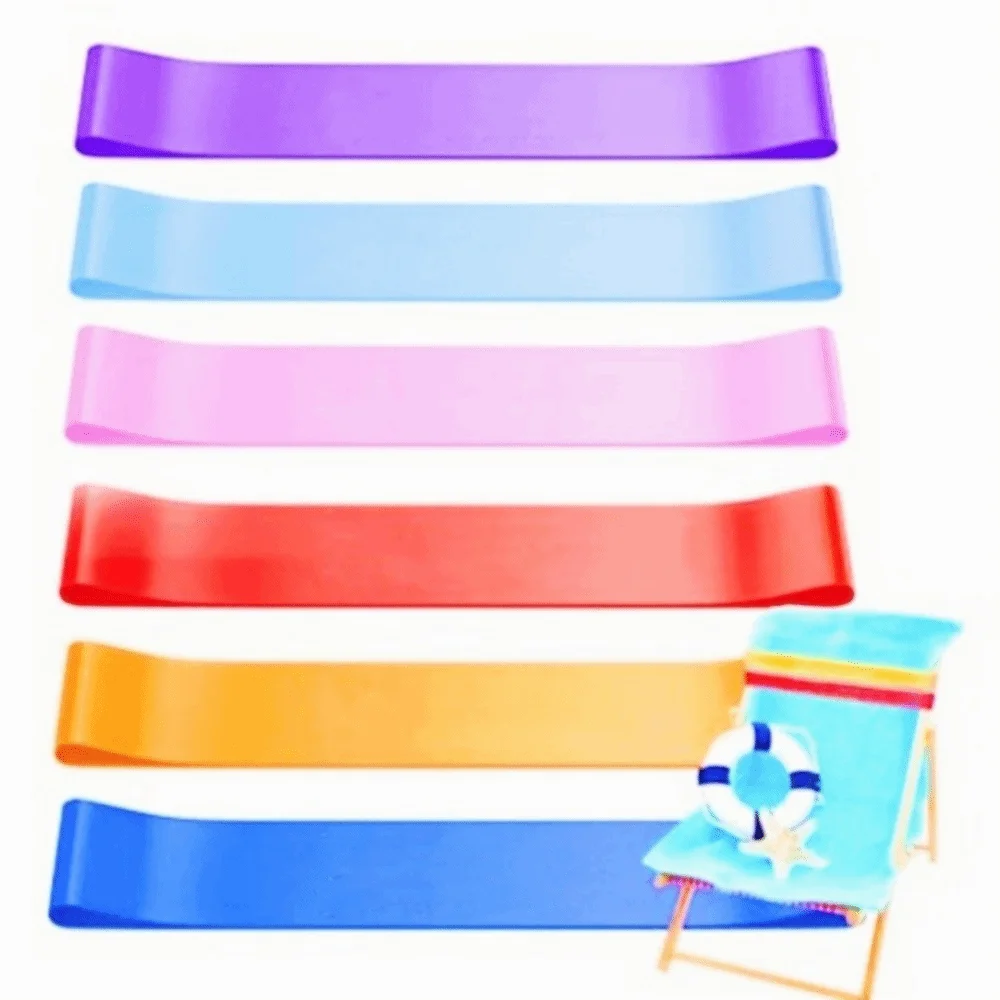 4 pcs Windproof Beach Towel Clips Colorful Multi-functional Stretchable Bands Break-Resistant Silicone Elastic Bands