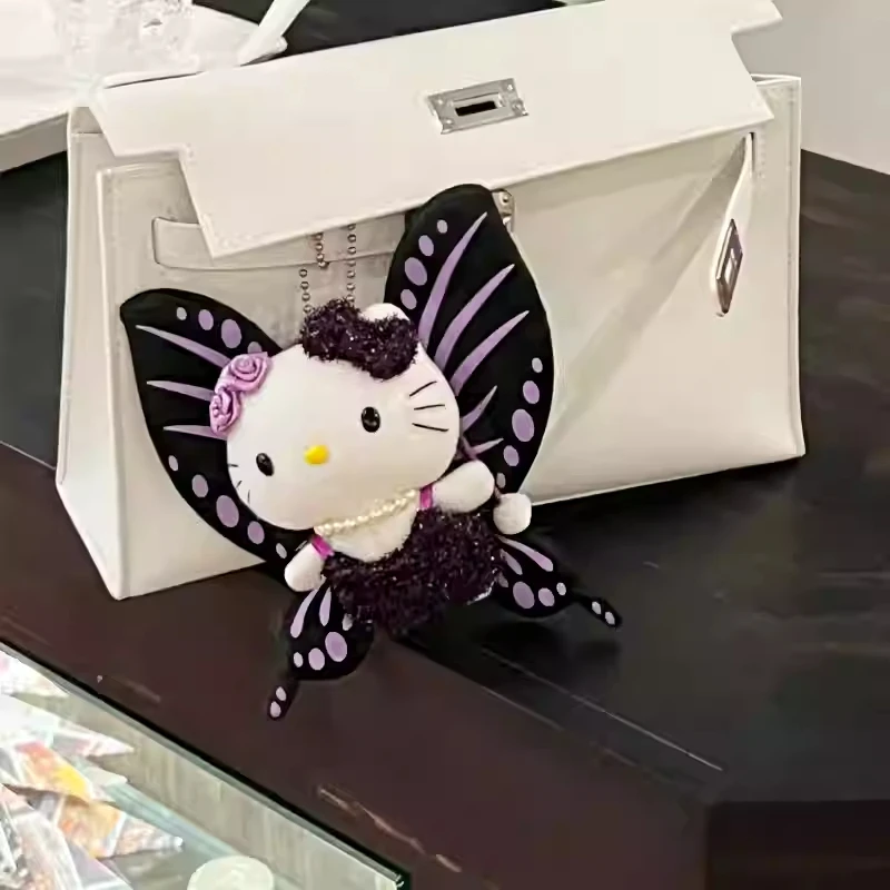 Llavero con colgante de Hello Kitty para niña, bonito llavero Kt Kawaii, regalo de Navidad para novia, mochila, accesorios pequeños, Y2k