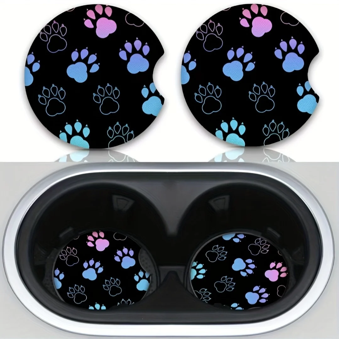 2PCS Environmentally friendly diving fabric, creative and cute cartoon coasters for home cars