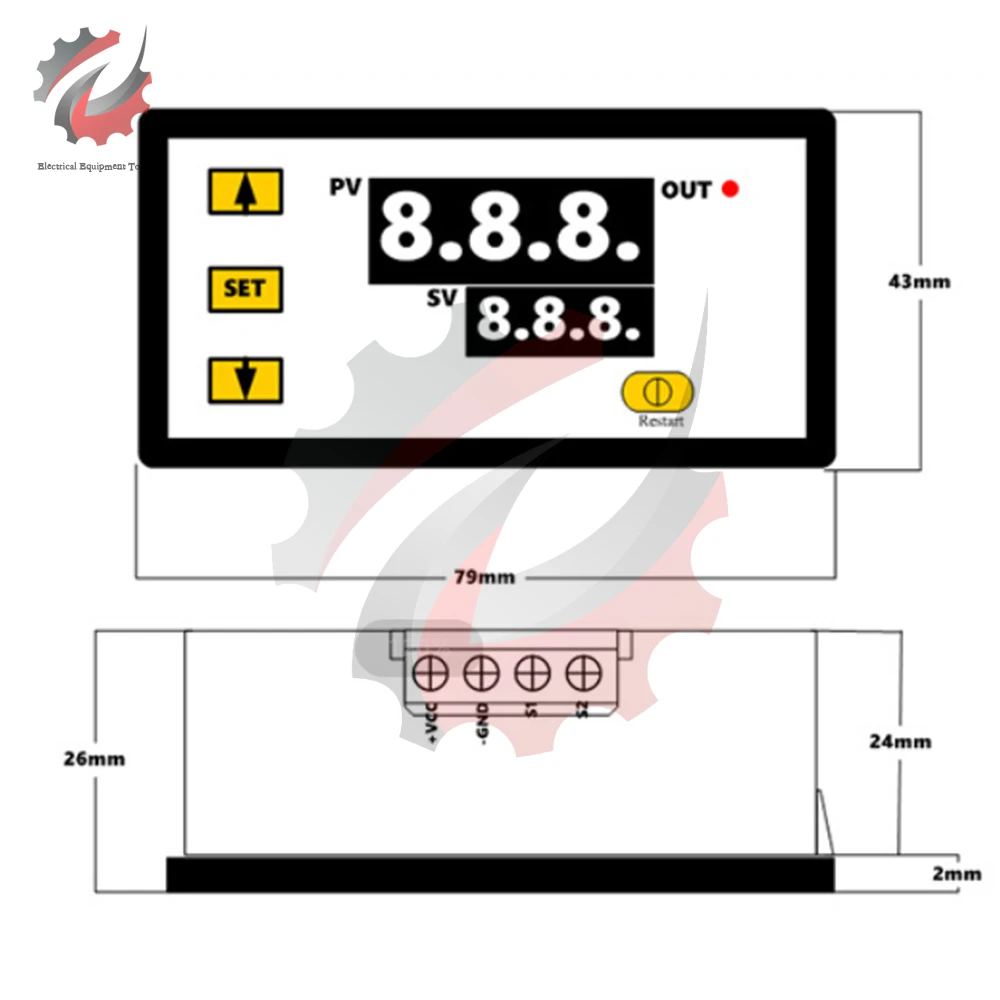 W3230 DC 12V 24V AC 110-220V Mini Digital Temperature Controller Thermostat Regulator Heating Cooling Control With Probe Sensor