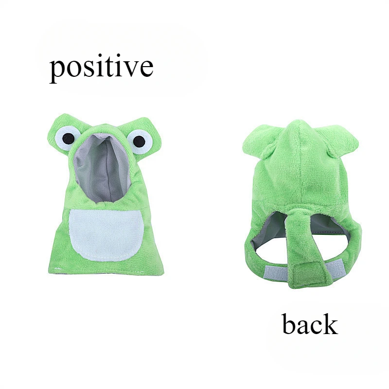 Funny Frog Shaped Birds Clothes Plush Flying Suit Parrots Costume Cosplay Outfit Winter Warm Hat Hooded Pet Bird Accessories