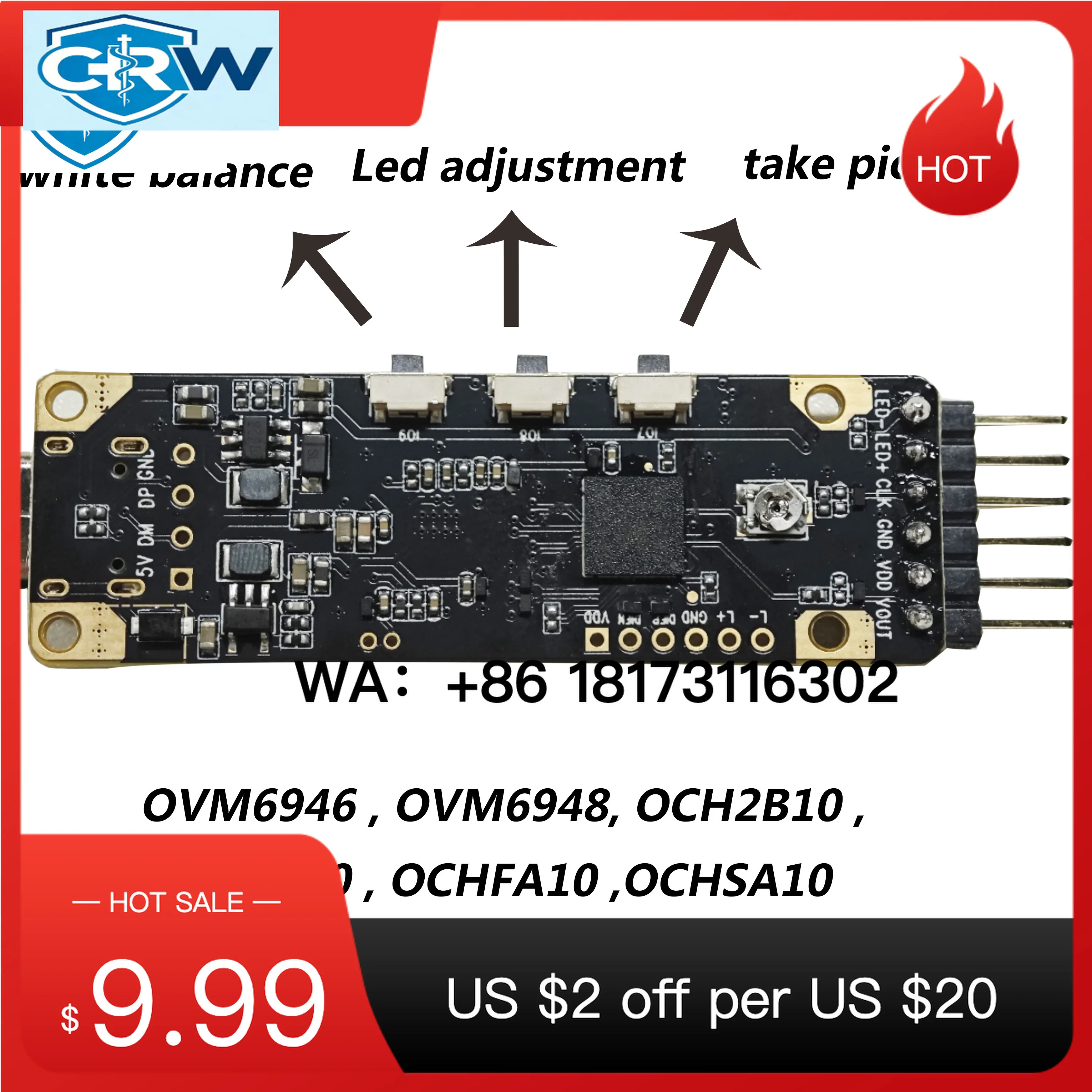 CRW  Micro   PCB Board OVM6946 OVM6948 OCHTA10 OCH2B10 for Hospital   Use with USB Interface