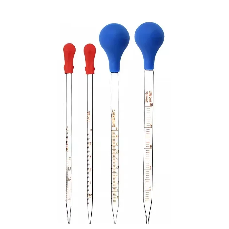 Rubber Glass Dropper With Scale Line, Chemical Laboratory Glass Pipette With Rubber Head Glass