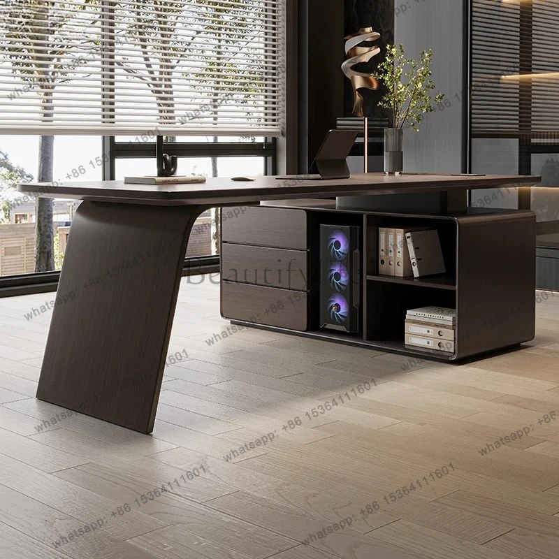 minimalist desk home study writing desk computer  workbench living room high-end solid wood desk