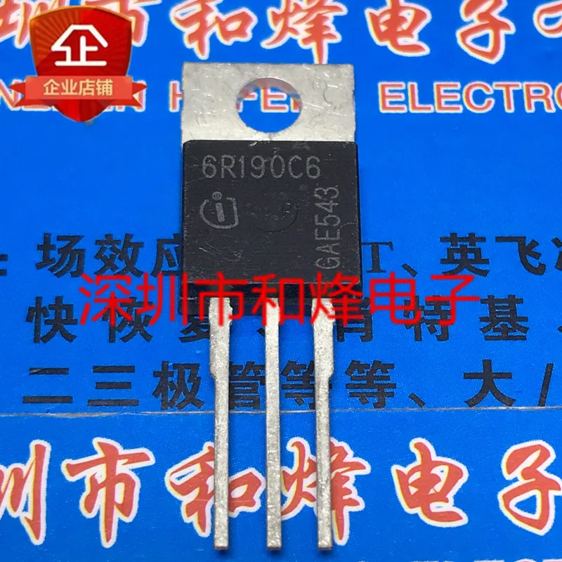 5PCS-10PCS 6R190C6 IPP60R190C6  TO-220 650V 59A  Original On Stock Quick shipping