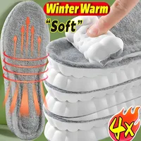 2/4pcs Winter Warm Thermal Insoles High Elastic Foot Wool Thermal Memory Foam for Men Women Sports Shoes Self-heating Shoe Pads