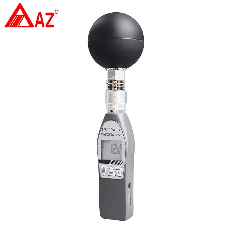 AZ8778 Portátil Wet Bulb Globo Temperatura WBGT Heat Stress Monitor com 75 mm Preto Bal