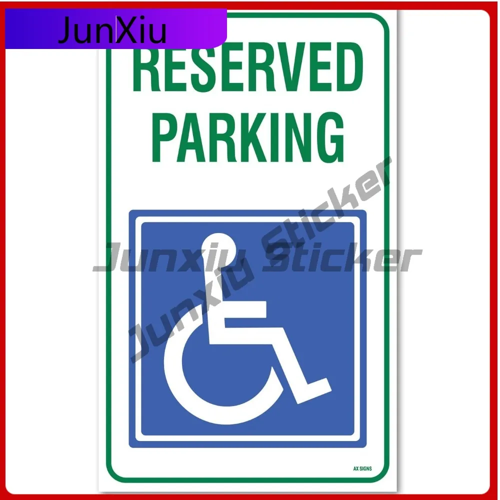 

Handicap Parking Sign 12x18 Unique Car Walls Window Bumper Waterproof Vinyl Decal Decoration Vintage Aesthetic Cute Trendy