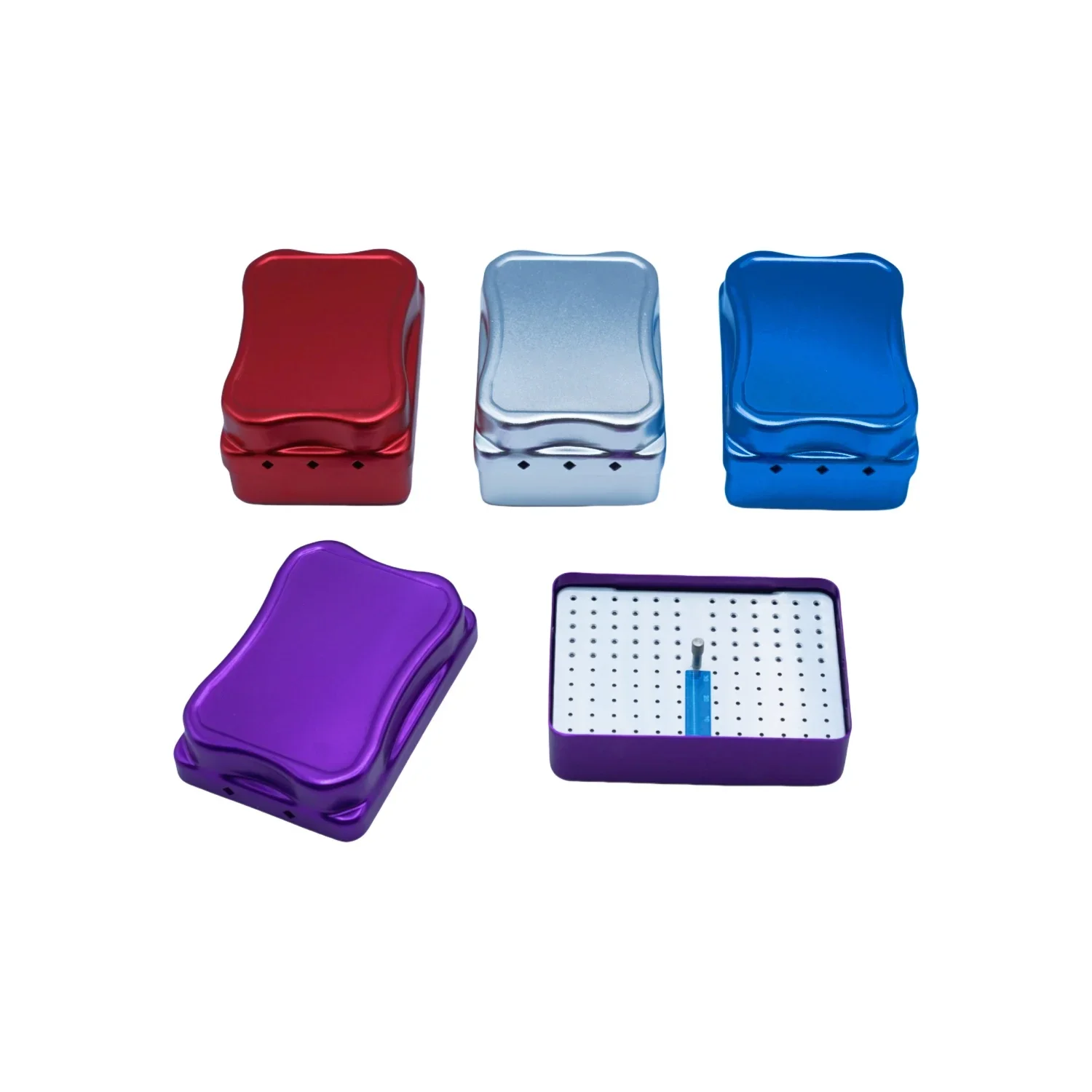 

1pc Dental 120 Holes Disinfection Endo Files Holder Box Autoclave Sterilizer Case Burs For Oral Care Tools Random Color