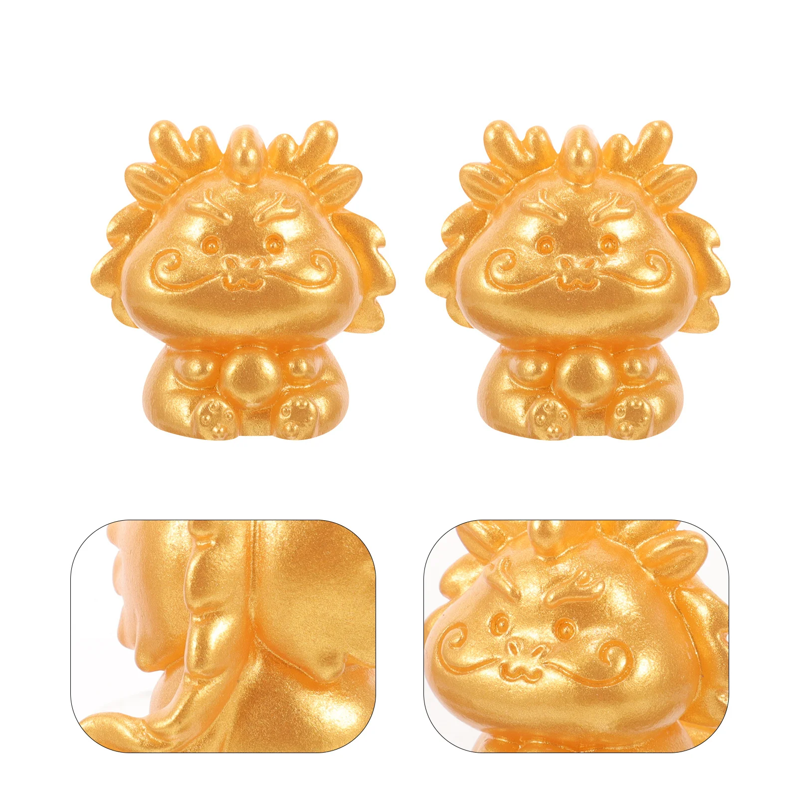 

10Pcs Gold Resin Dragon Decor Miniature Chinese Style Dragon Statues Tabletop Vintage Small Dragons for Living Room Study Wine