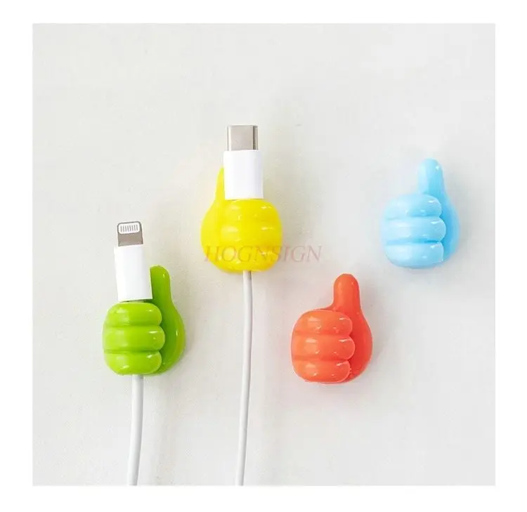 10pcs Thumb Hook Data Cable Charging Cable Non Punching Adhesive Hook Desktop Storage Fixing Device Cable Organizer