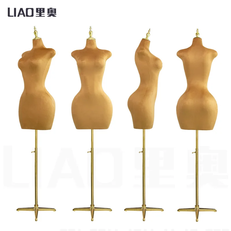 Plus size Velvet half body mannequin female Torso Big breasts big butts Upper Body Dress Form women clothes store