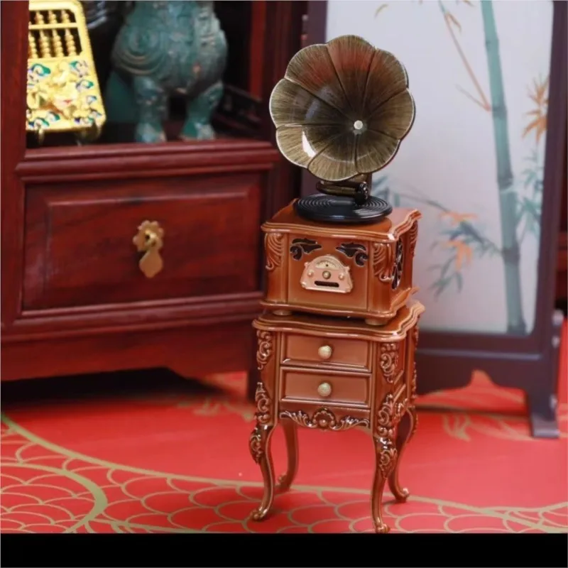 2025 Household 1: 12 Mini Decorations Miniature Simulation Mini Retro Phonograph-Shaped Living Room Furniture Decorations LI404
