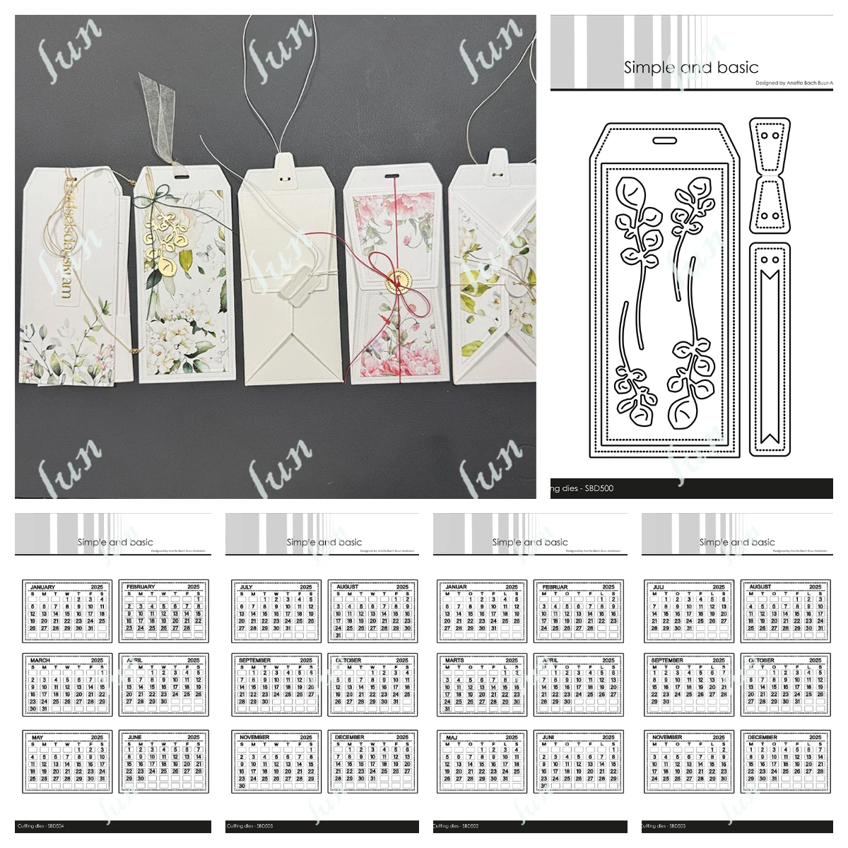 Calendars Tags Die Series New 2025 Metal Cutting Dies Handmade DIY Embossing Making Scrapbook Photo Album Craft Decoration