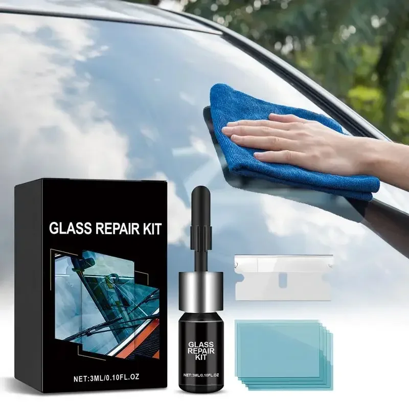 

Windshield Repair Kit for Glass Automotive Glass DIY Windscreen Tool Fixing Chips Cracks Star-Shaped Crack Nano Fluid Filler