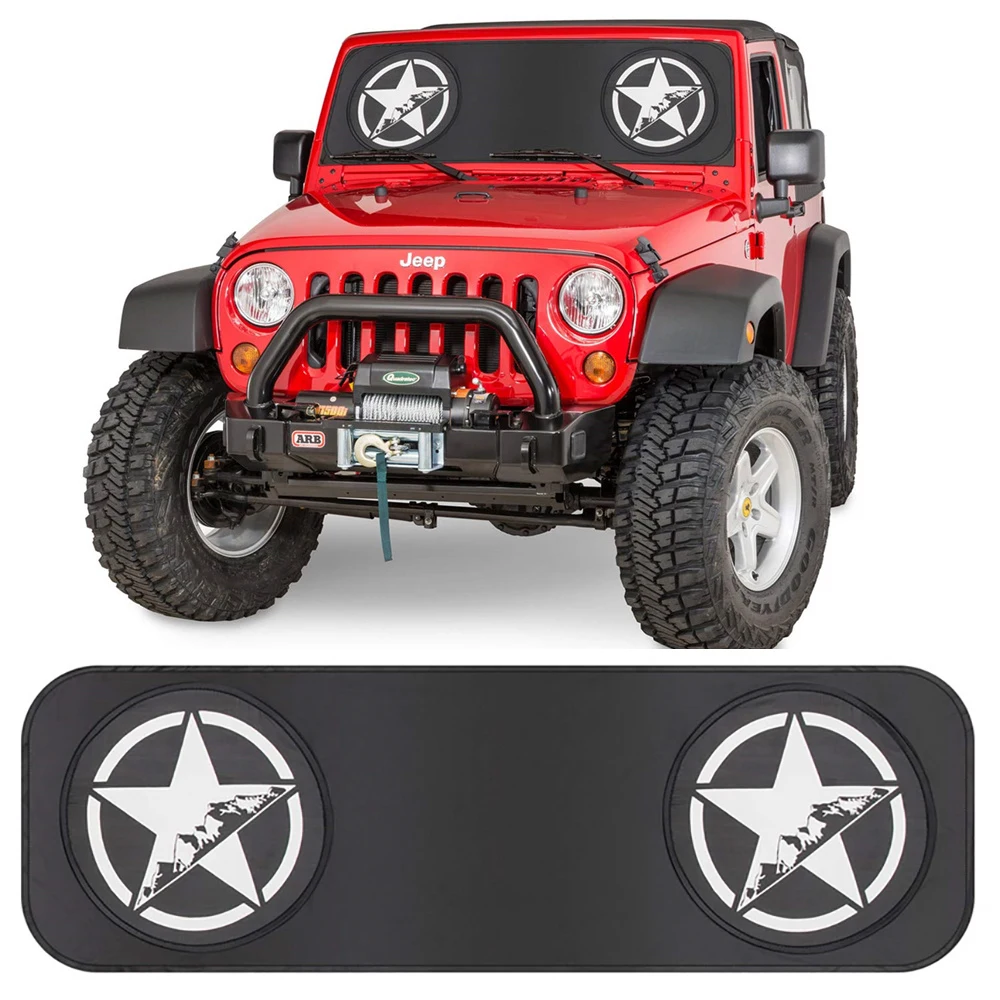 Für Jeep Wrangler Zubehör jk, tj, lj, yj Windschutz scheibe Sonnenschutz passt jedes Jahr Wrangler 2015-2017 Custom Fit, Hitzeschild Sonnen matte – Detail 5