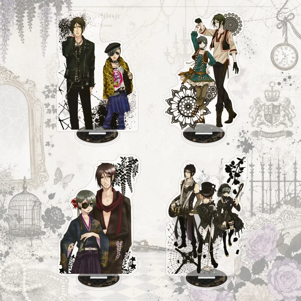 Anime Black Butler Acrylic Stand Figures Sebastian Michaelis Ciel Phantomhive Kuroshitsuji Mode Collection Model Plate Keychain