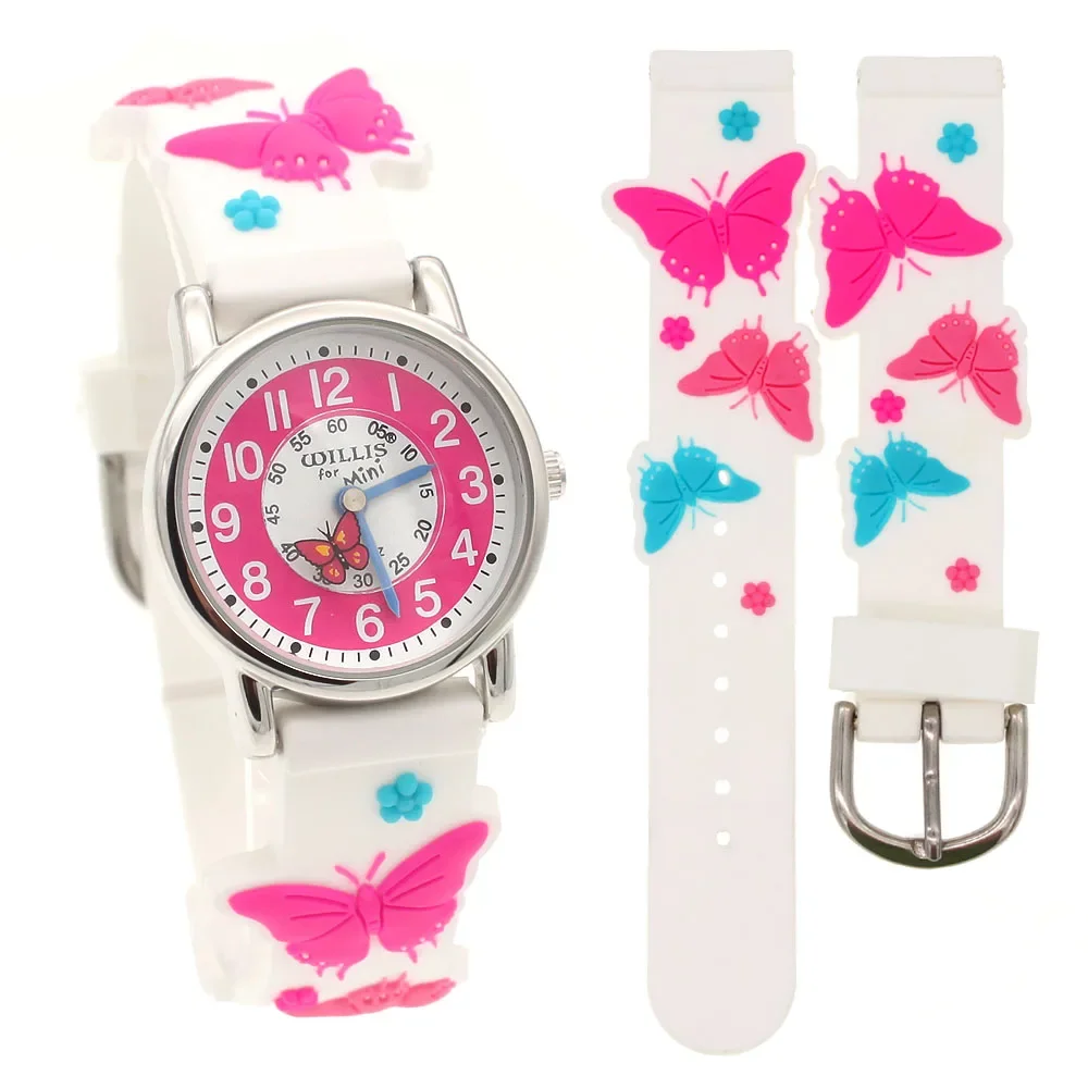 10Pcs Butterfly Watch Cartoon Watch Kids Watches Rubber Quartz 3D Watch