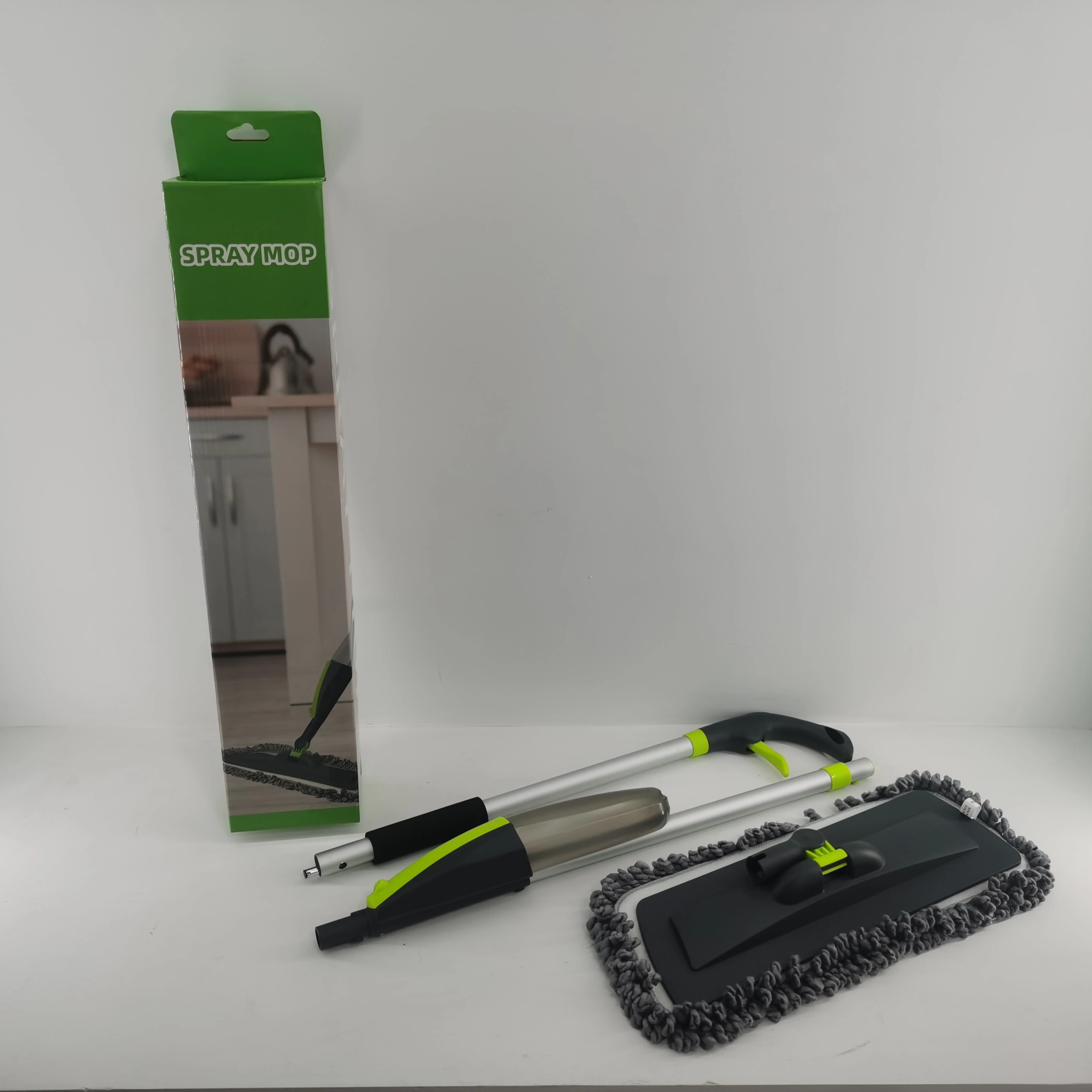 Dry and wet microfiber indoor cleaning mop spray mop with sweeping cloth handle and head microfiber spray mop