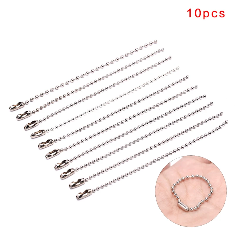 

[YU]10Pcs 3.5" Long 0.09" Bead Dia Connector Clasp Ball Chain Keychain DIY