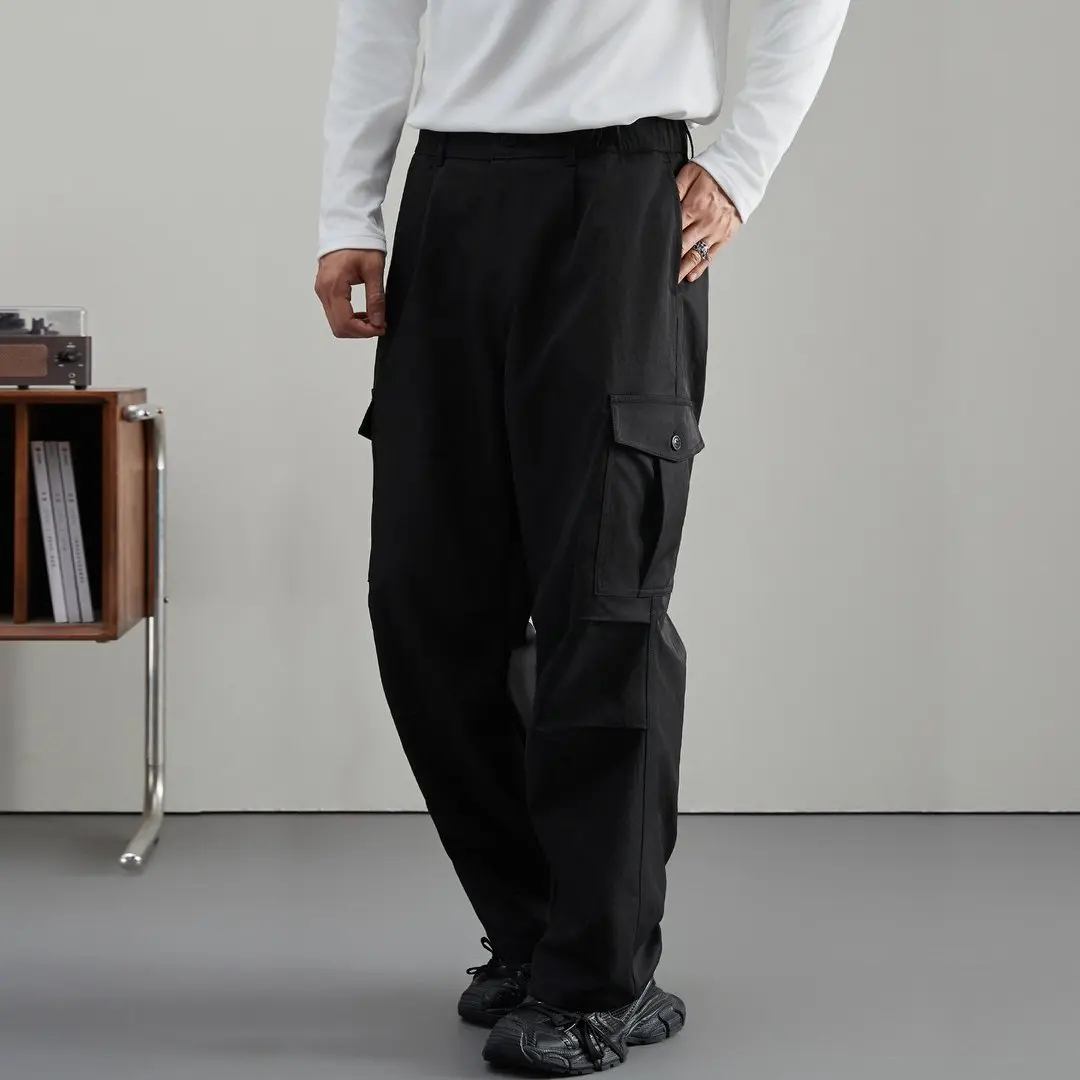 

Man Unisex Techwear Track Trousers Men Streetwear Fashion Loose Casual Vintage Wide Leg Straight Outdoor Cargo Baggy Pants