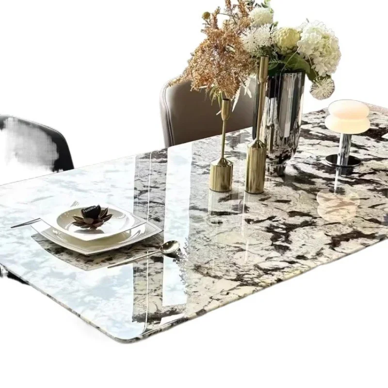 Marble rectangle, high-end dining table and chairs