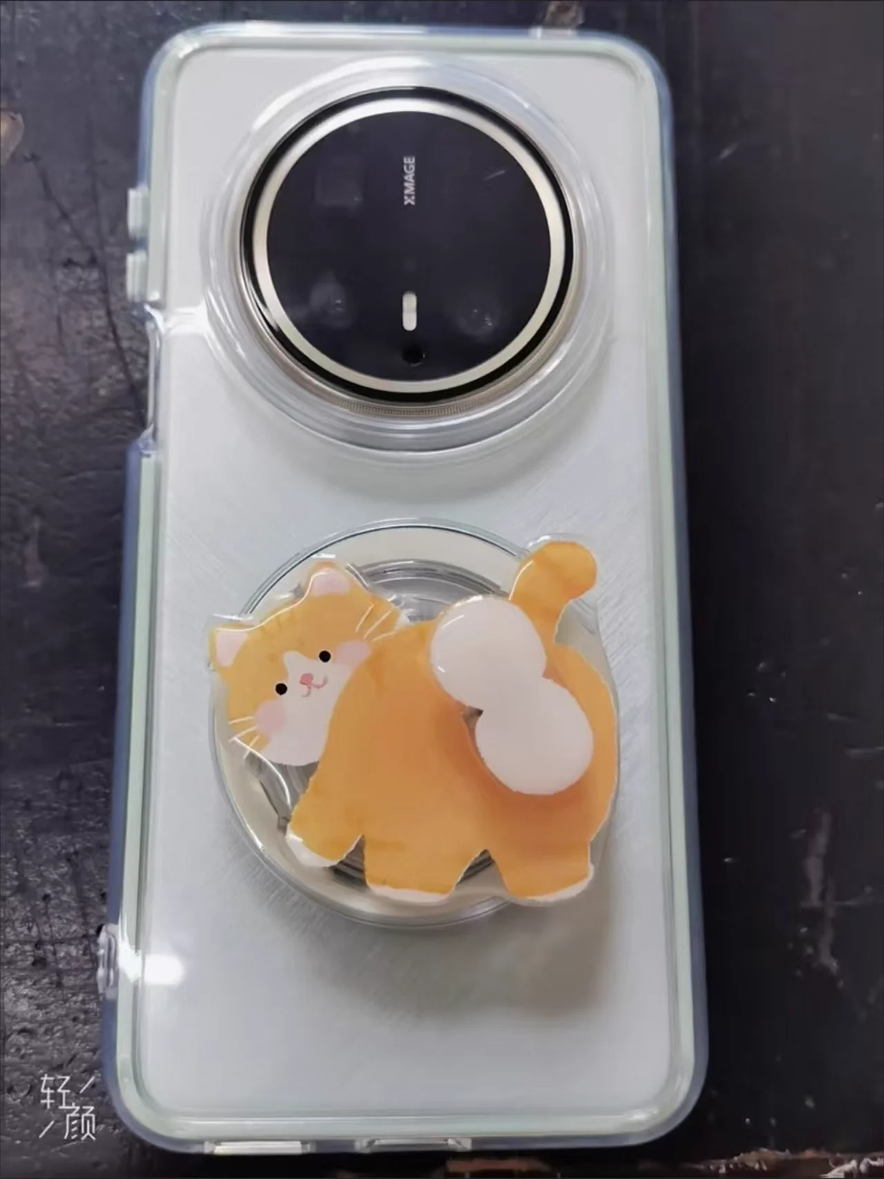 INS風のかわいい漫画風ジンジャーキャットマグネットホルダー グリップトック スマホスタンド iPhone 16 15 14対応 指リングホルダー